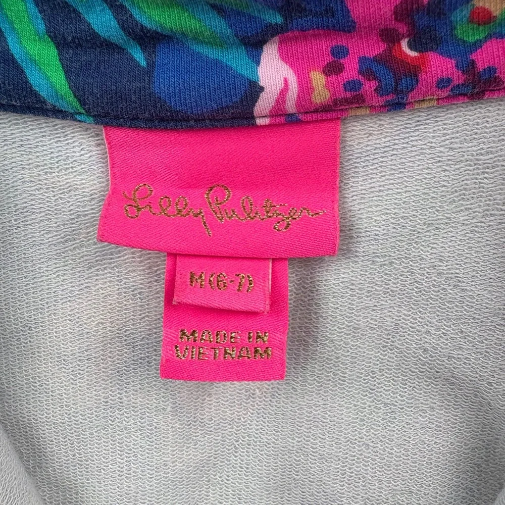 Lilly Pulitzer Life Of The Party Little Skipper Popover 1/4 Zip Girls M (6-7) - Picture 8 of 10